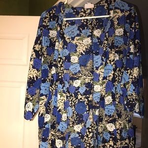 Lularoe Blue Floral Lindsay